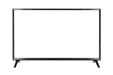 Beyaz arkaplanda boş ekran izole edilmiş dijital TV.