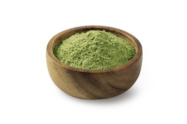  Tahta kasedeki kibrit tozu beyaza izole edilmiş.