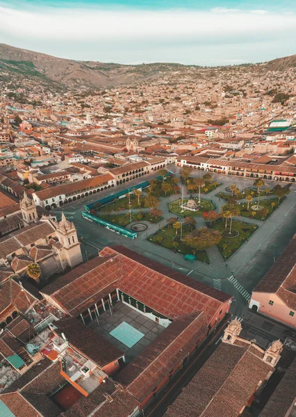 Ayacucho Peru Luftaufnahme Der Kathedrale Von Ayacucho Und Des Hauptplatzes — Stockfoto