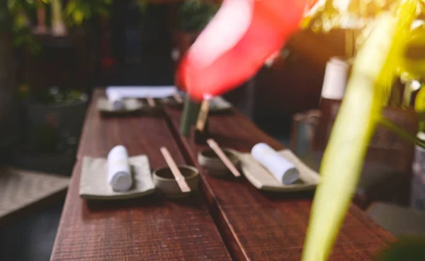 Restaurante Japonés Estilo Tradicional Interior Asiático Sushi Barra Madera Contador — Foto de Stock