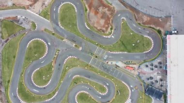 LIMA, Asya, 2022. Kartodromo Racing Dakart 'ın hava görüntüsü. Canete, Asia, Peru.