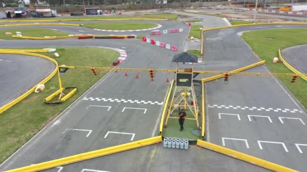 Lima Asia 2022 Повітряний Вид Команду Kartodromo Racing Dakart Канете — стокове відео