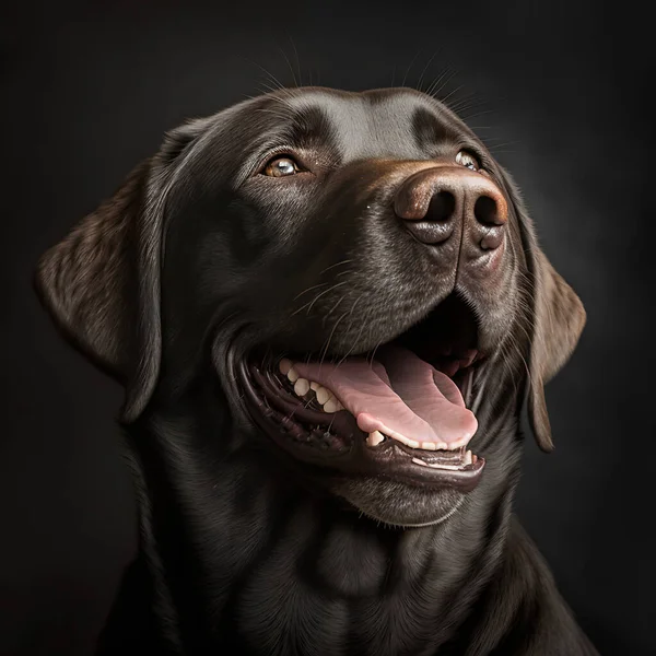 Labrador dog encircled illustration made with Generative AI