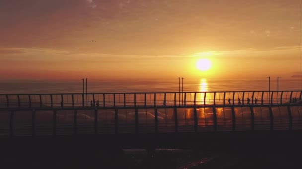 Villena Bridge Częściowy Widok Miasto Zachodzie Słońca Lima Peru Piękny — Wideo stockowe