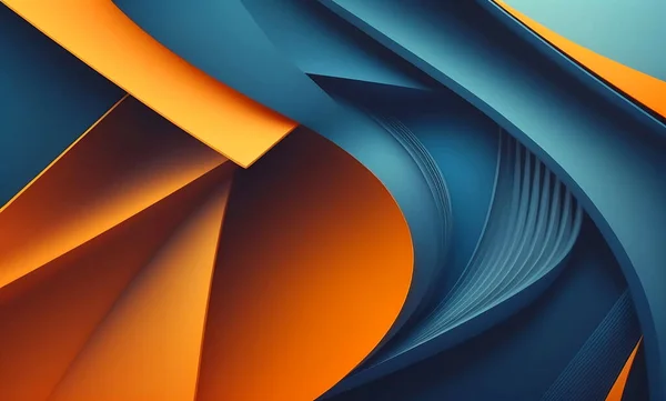 Abstract blue and orange colors background. Dynamic shapes composition. Dynamic shapes composition