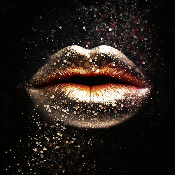 Closeup view of sexual beautiful female open closed lips glitters isolated, Glossy lips, concept enjoyment of beautiful female lips
