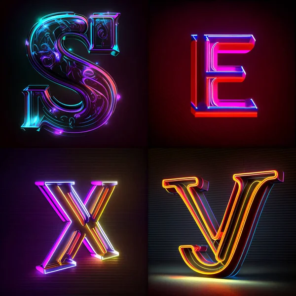 Sex text neon sign wall background. Bright light pink electric lamp illuminated glowing decoration.
