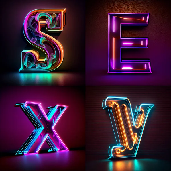 Sex text neon sign wall background. Bright light pink electric lamp illuminated glowing decoration.