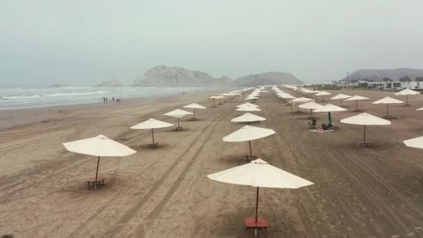 Pláž Las Arenas Slunečný Den Pláži Asie Limo Peru Lidé — Stock video