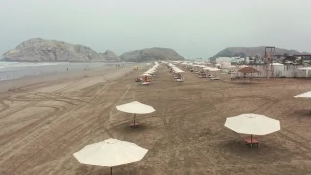 Пляж Лас Аренас Солнечный День Пляже Азия Лима Перу Люди — стоковое видео