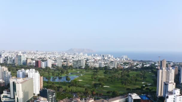 Aerial View San Isidro Golf Course Lima Peru — Stock Video