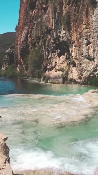 Přírodní Bazény Millpu Huancaraylla Tyrkysové Laguny Blízkosti Ayacucho Destinace Peru — Stock video