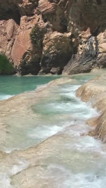 Natuurlijke Zwembaden Van Millpu Huancaraylla Turkoois Lagunes Bij Ayacucho Reisbestemming — Stockvideo