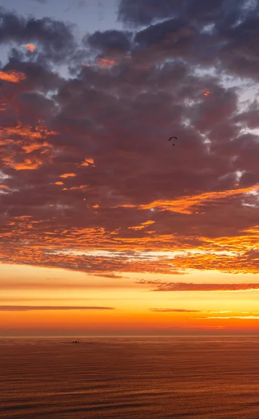 Une Belle Dramatique Photographie Panoramique Horizon Lima Pris Soir Doré — Photo