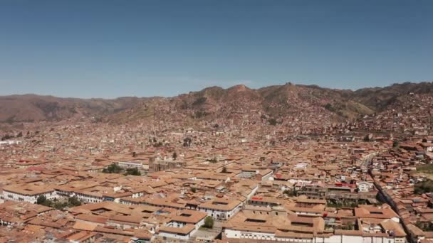 Hoge Hoek Uitzicht Cusco Peru Zuid Amerika Luchtfoto Van Cusco — Stockvideo