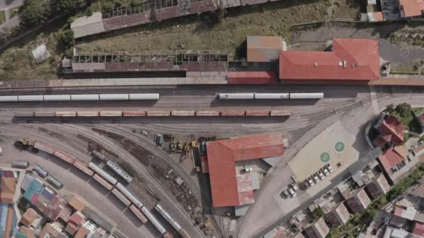 Perú Ferrocarril Vista Aérea Una Estación Ferroviaria Wanchaq Cusco Perú — Vídeos de Stock