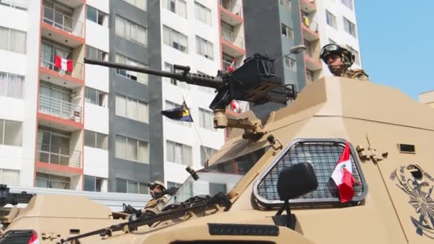 Lima Peru Července 2023 Peruánská Vojenská Přehlídka Pro Den Nezávislosti — Stock video