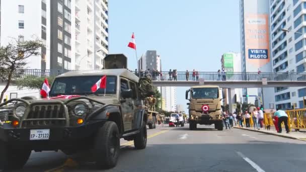 Lima Peru 2023 Július Perui Katonai Parádé Függetlenség Napjáért Július — Stock videók