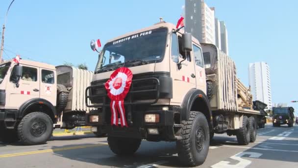 Lima Peru Juli 2023 Peruansk Militärparad För Självständighetsdagen Juli Huvudgatan — Stockvideo