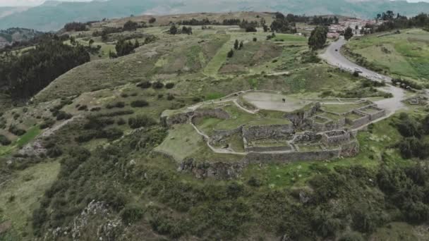 Pietra Tipica Inca Collocamento Puka Pukara Quechuan Fortezza Rossa Sito — Video Stock