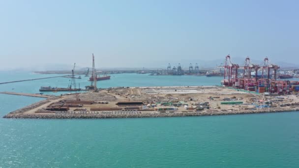 Callao Lima Peru 2023 Blick Auf Dock Und Container Expansionsprojekt — Stockvideo