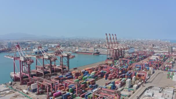 Callao Lima Peru 2023 View Dock Containers Expansion Project Port — Stock Video