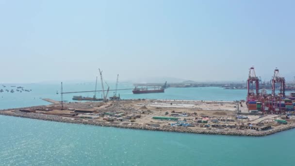 Callao Lima Peru 2023 Blick Auf Dock Und Container Expansionsprojekt — Stockvideo