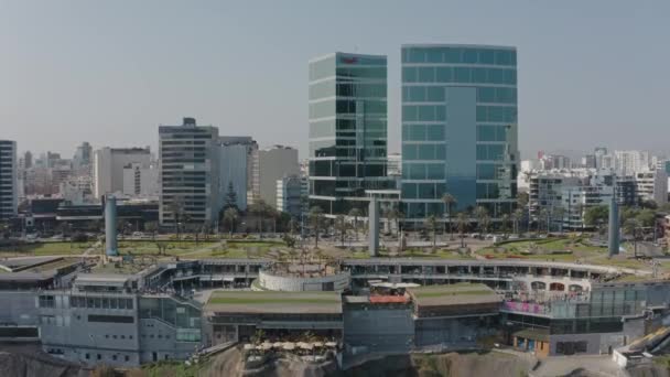 Panoramatický Letecký Výhled Město Lima Peru Letecký Pohled Okres Miraflores — Stock video