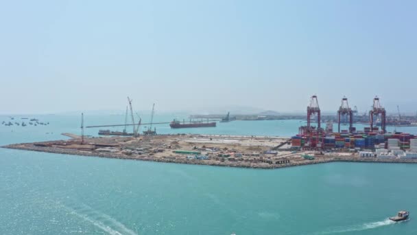 Callao Lima Peru 2023 在扩建项目港口Callao的码头和集装箱视图 高质量的4K镜头 — 图库视频影像