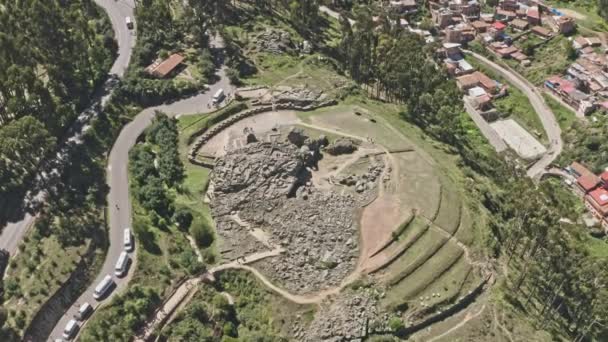 Peru Qenko Localizado Parque Arqueológico Saqsaywaman América Sul Este Sítio — Vídeo de Stock