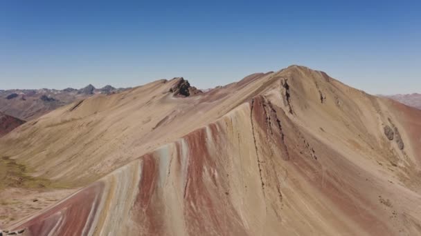 Rainbow Mountain Peru Rainbow Mountain Mountain Peru Altitude 5200 Meters — Stock Video