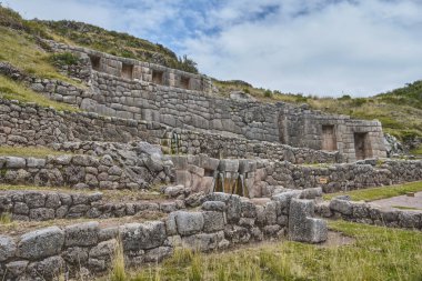 Tambomachay, Cuzco, Peru arkeolojik sahanın dış görünümü.