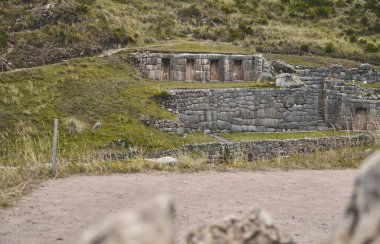 Tambomachay, Cuzco, Peru arkeolojik sahanın dış görünümü.