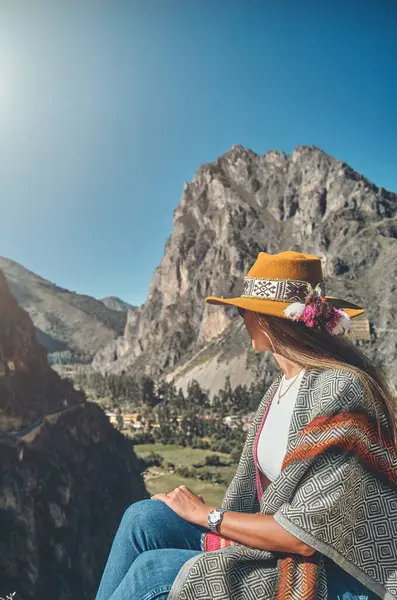 Ольянтайтамбо Уникальный Древний Перуанский Террасой Инков Руины Воздушный Вид Священная — стоковое фото