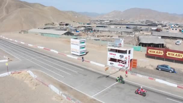 Campeonato Corridas Estrada Chutana Motopark Peru Corrida Nacional Motocicleta Várias — Vídeo de Stock