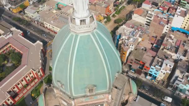 Κηφήνας Άποψη Μιας Εκκλησίας Στη Λίμα Περού Στην Περιοχή Της — Αρχείο Βίντεο