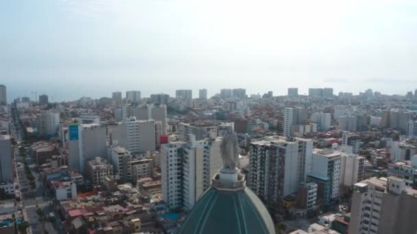 Panoramiczny Widok Kościół Niepokalanego Serca Maryi Położony Dzielnicy Magdaleny Peru — Wideo stockowe