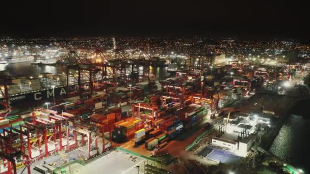 Blick Auf Dock Und Container Hafen Von Callao Schüttgut Und — Stockvideo