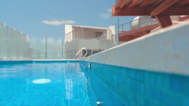 Yakın plan ve Görüntü Yüzme Havuzu, Seçici Odaklanma. Yaz kavramı. Yüksek kalite 4k görüntü