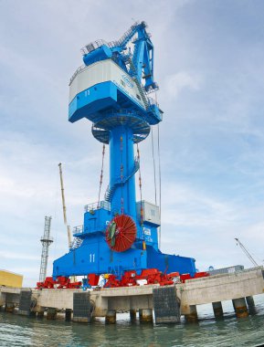 Chancay limanı. Peru 'da, Mega limanında, büyük gemi kapasitesine sahip Güney Amerika' daki COSCO Gemicilik firması tarafından yapım aşamasında. Chacay Lima, Peru.