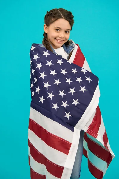 Concept Patriotique Petite Américaine Fête Indépendance Joyeux Enfant Fiers Patrie — Photo
