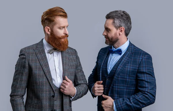 Όμορφοι Δύο Άντρες Σμόκιν Στιγμιότυπο Από Άντρες Σμόκιν Κομψό Άνδρες — Φωτογραφία Αρχείου