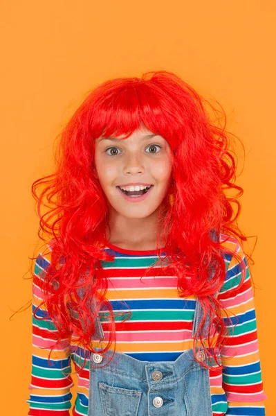 Messy Hairstyle Kid Cheerful Smiling Happy Redhead Girl Ginger Proud — Stock Photo, Image