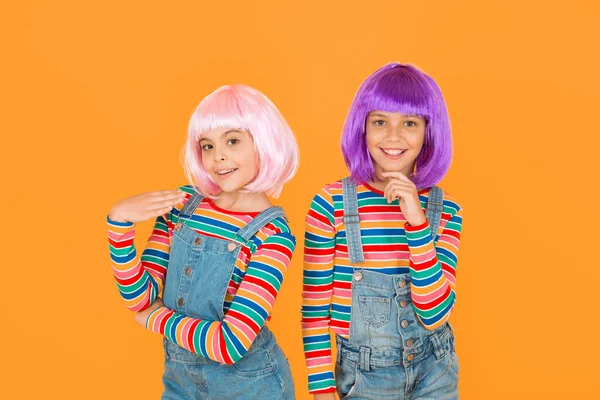 Anime Cosplay Party Konzept Glückliche Kleine Mädchen Anime Fan Fröhliche — Stockfoto