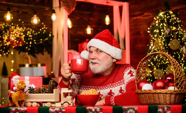Gezellig Interieur Wintervakantie Kerstchocoladerecept Garland Licht Gezellige Sfeer Gezellig Thuis — Stockfoto