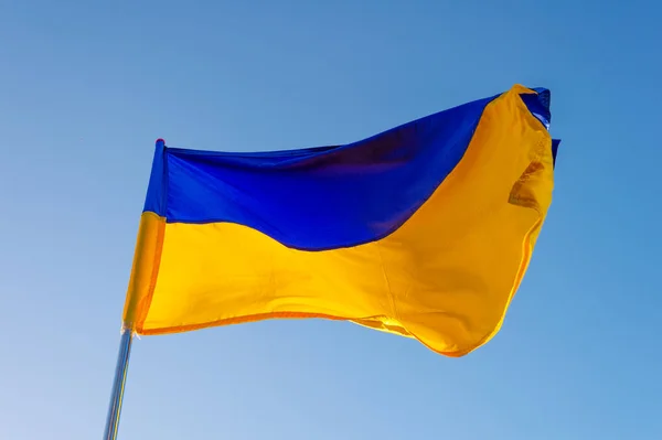 Patriotische Fahne Der Ukraine Ukrainische Flagge Als Symbol Des Patriotismus — Stockfoto