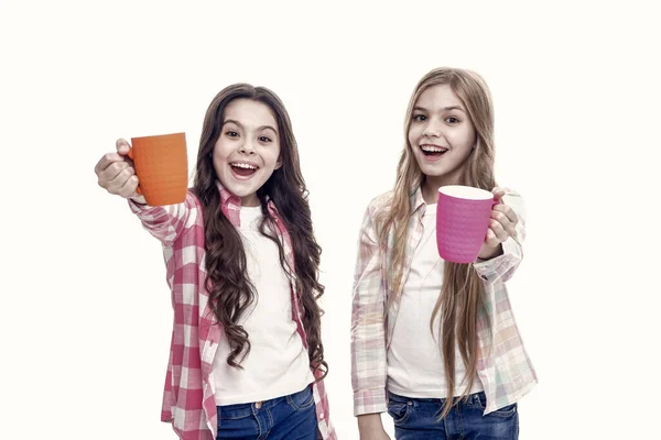 Jest Czas Herbatę Relaks Przy Drinku Przerwy Herbatę Dzieci Nie — Zdjęcie stockowe