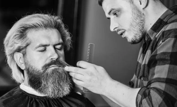 Industrie Beauté Salon Coiffure Brutal Homme Barbu Salon Coiffure Cheveux — Photo
