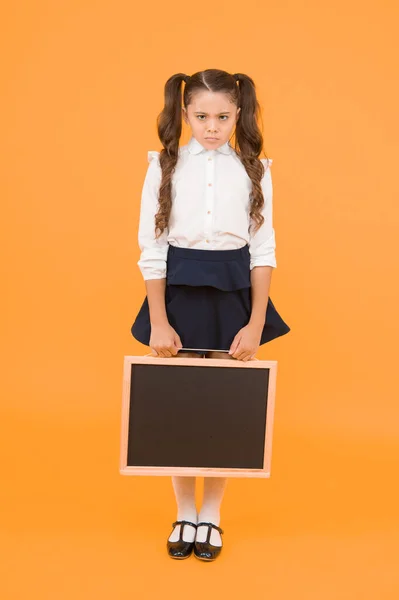 Sad News Schoolgirl Offended Pupil Informing You School Girl Hold — Stock Photo, Image