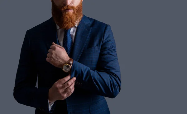 Cropped View Entrepreneur Wear Formalwear Studio Shot Entrepreneur Suit Tie — Stock Photo, Image
